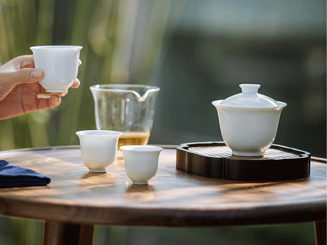 All-in-one travel tea set kungfu | ceramic Chinese Gaiwan set