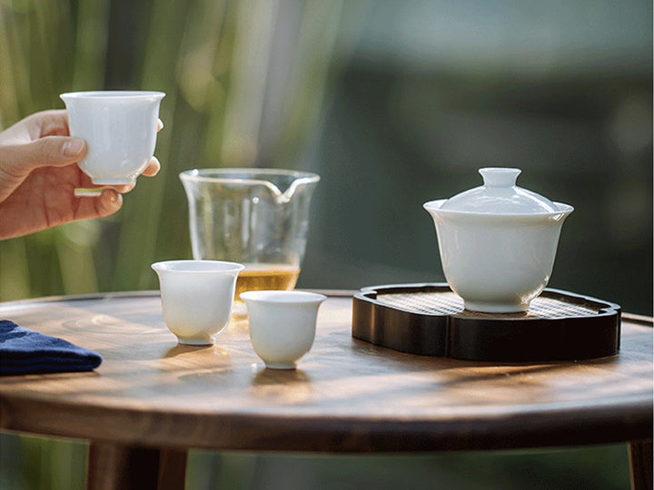 All-in-one travel tea set kungfu | ceramic Chinese Gaiwan set
