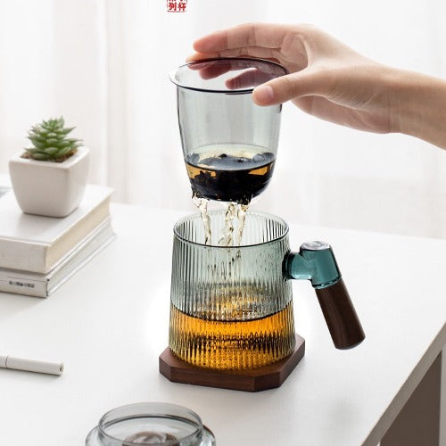 Personalized Glass Tea/coffee  mug with saucer - Teaware Space