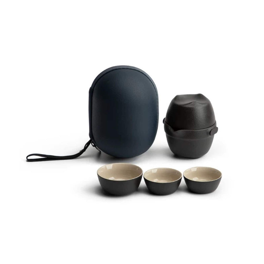 Mini Vintage 6 pcs of travel gaiwan tea set - Teaware Space
