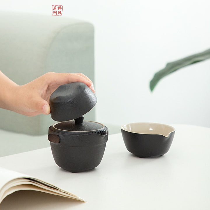 Mini Vintage 6 pcs of travel gaiwan tea set - Teaware Space