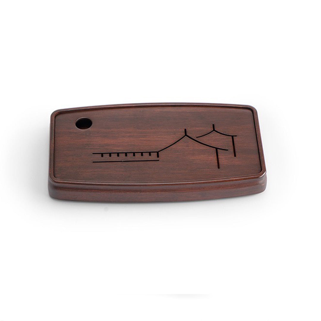 Vintage Bamboo tea tray with water storage | Dining decor - Teaware Space