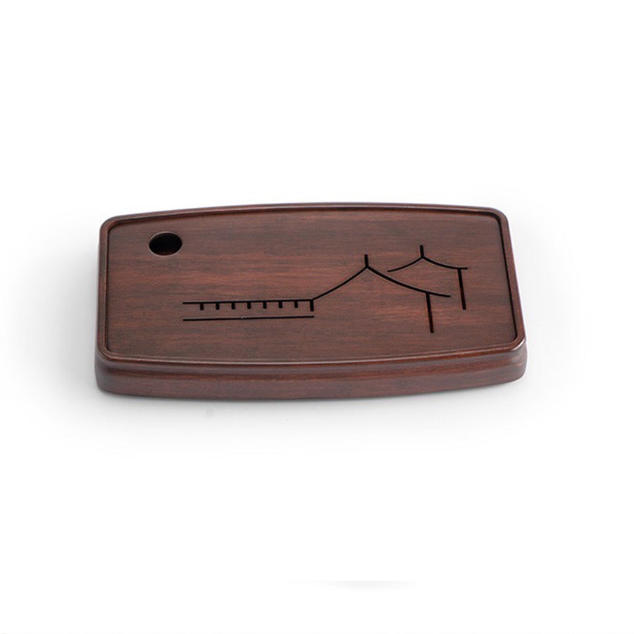 Vintage Bamboo tea tray with water storage | Dining decor - Teaware Space