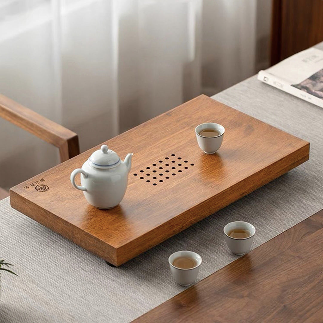 Natural Bamboo  tea tray with water storage - Teaware Space