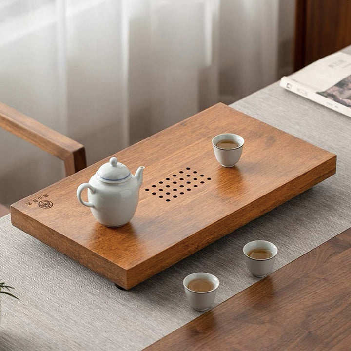 Natural Bamboo  tea tray with water storage - Teaware Space