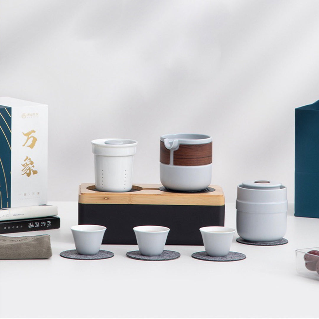 Mimimalist | All-in-one grey tea set with tray