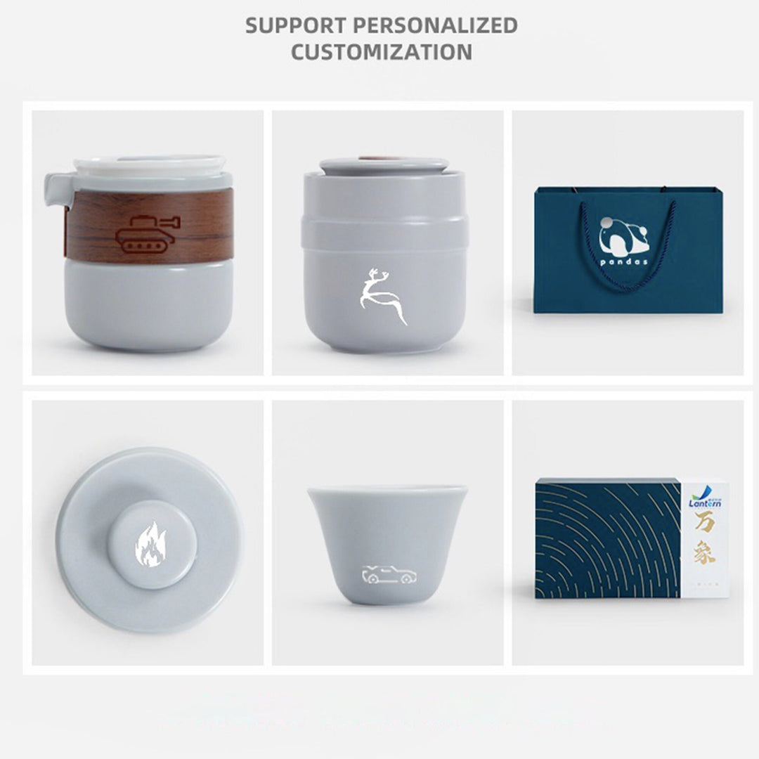 Mimimalist | All-in-one grey tea set with tray