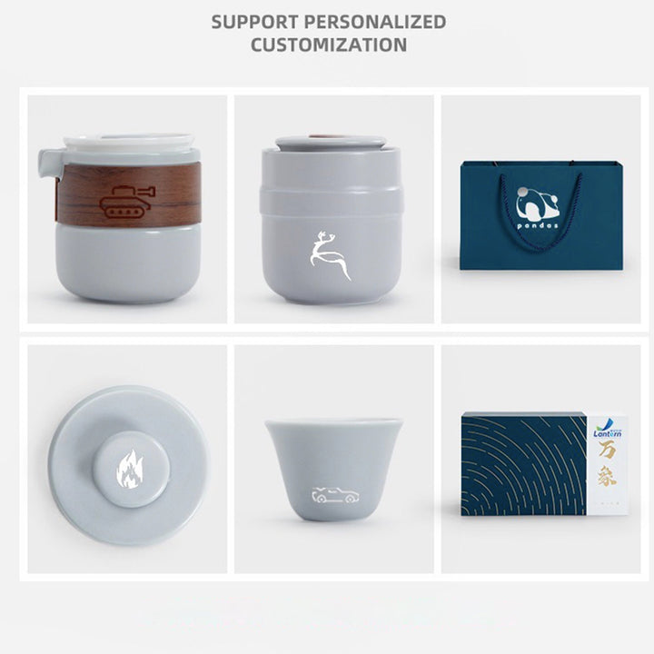 Mimimalist | All-in-one grey tea set with tray