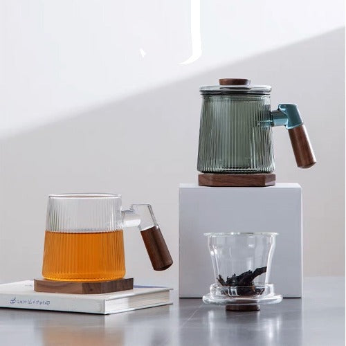 Personalized Glass Tea/coffee  mug with saucer - Teaware Space