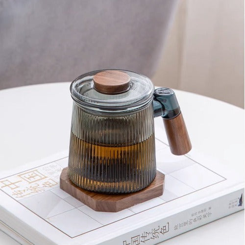 Personalized Glass Tea/coffee  mug with saucer - Teaware Space