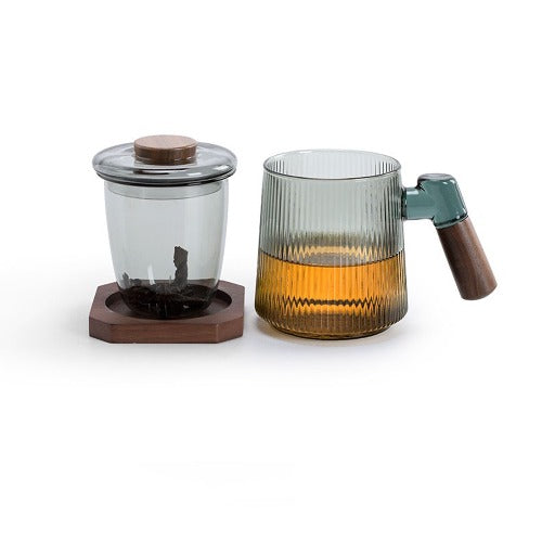 Personalized Glass Tea/coffee  mug with saucer - Teaware Space