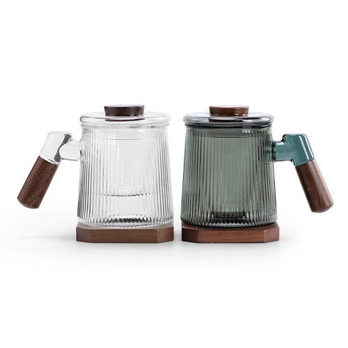 Personalized Glass Tea/coffee  mug with saucer - Teaware Space