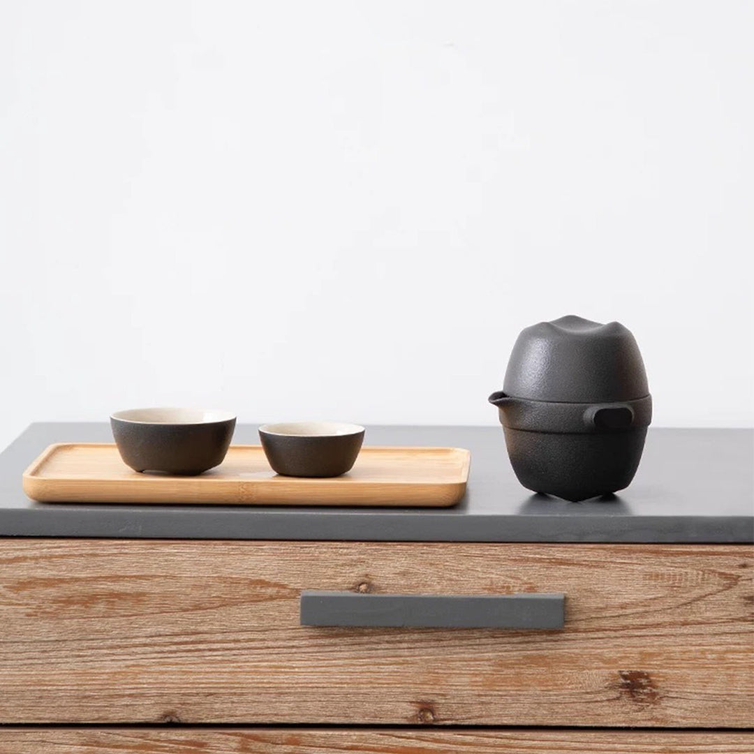 Mini Vintage 6 pcs of travel gaiwan tea set - Teaware Space
