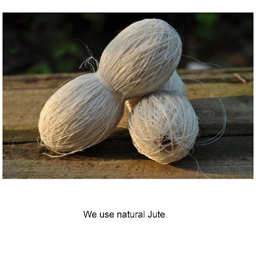 Custom Vintage Hand braided Natural Jute Linen Table runner boho - Teaware Space