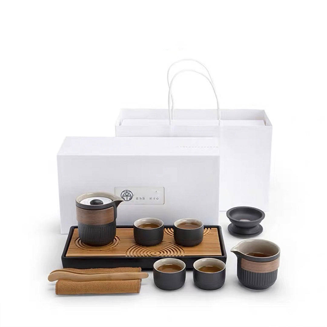 Japanese rock garden - 10 pcs tea set with tray