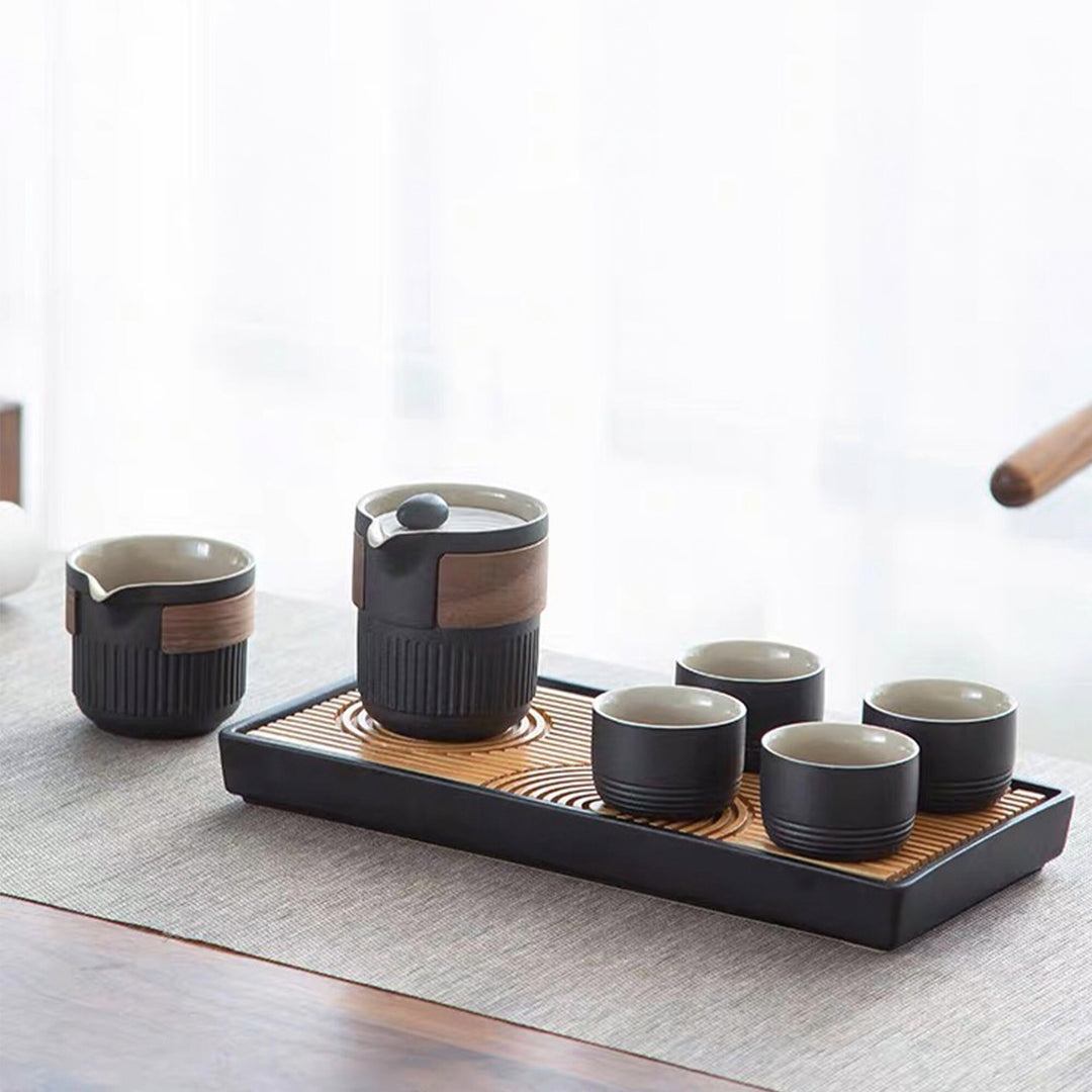 Japanese rock garden - 10 pcs tea set with tray