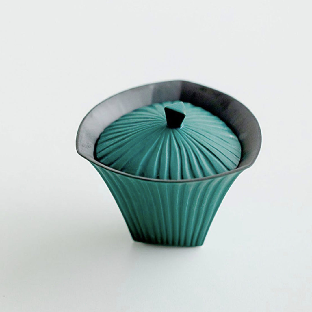 Service à thé Gaiwan Unique Pin Green 80ml fait à la main | cadeau de thé en porcelaine pour elle/lui