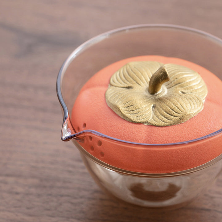 Personalized Persimmon travel Gaiwan tea set - Teaware Space