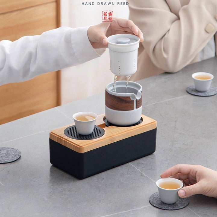 grey ceramic teapot set