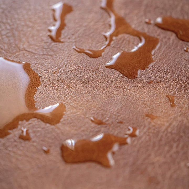 Waterproof PU leather brown tea/coffee table runner