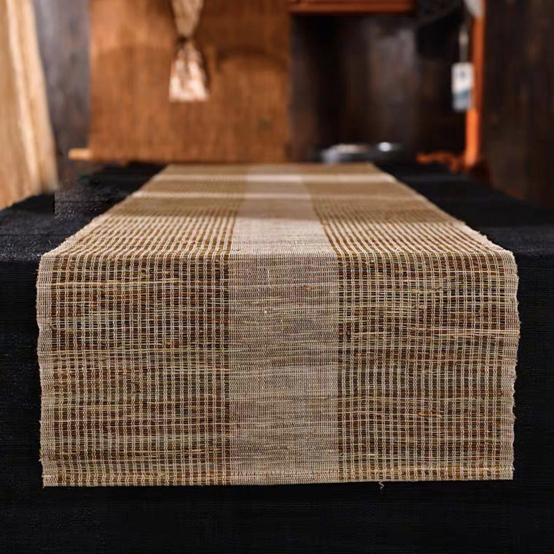 Coureur de table long thé/café en lin de jute tressé à la main naturel rustique personnalisé | l tapis de table de ferme | Décor d'automne