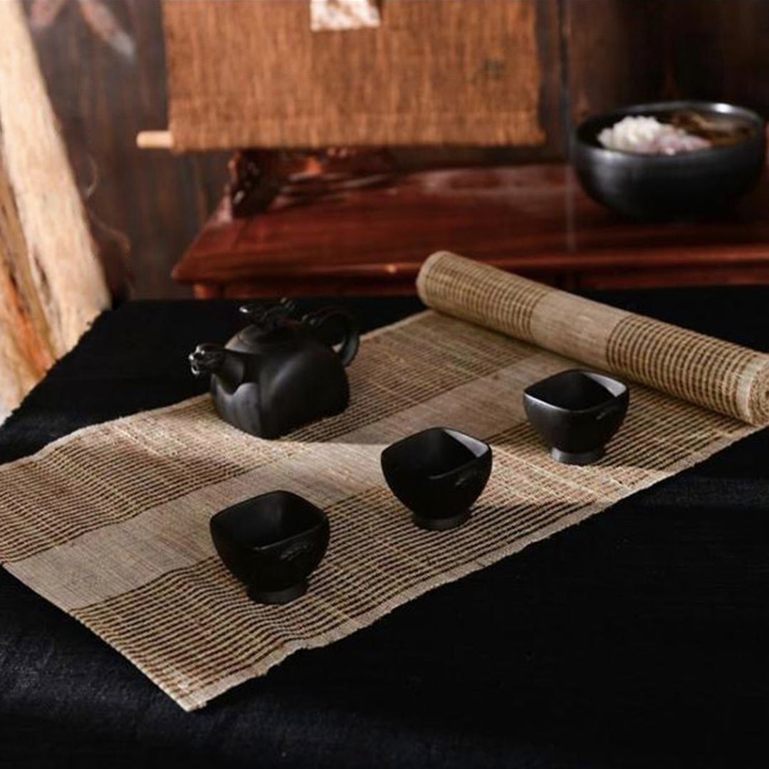 Coureur de table long thé/café en lin de jute tressé à la main naturel rustique personnalisé | l tapis de table de ferme | Décor d'automne