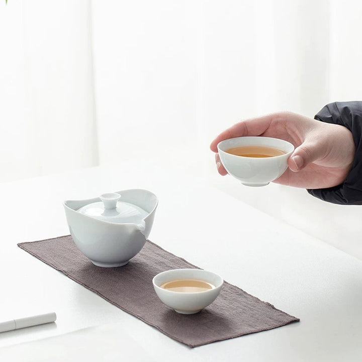 3 pcs travel Gaiwan tea set for two - Teaware Space