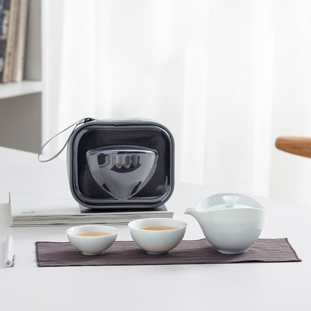 3 pcs travel Gaiwan tea set for two - Teaware Space