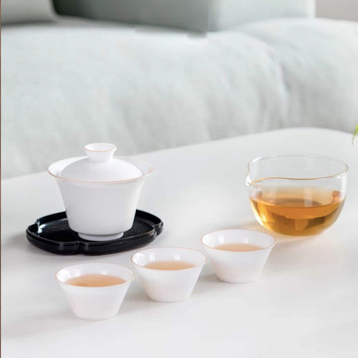 Minimal travel tea set for two | gaiwan tea set  | Gift for mom/dad - Teaware Space