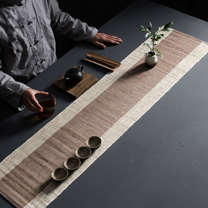 Custom size Hand-Braided  long table runner - Teaware Space
