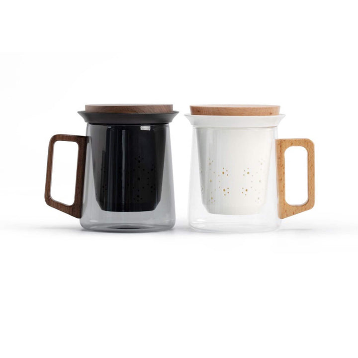 Tea Infusion Mugs | Custom  glass cup with infuser & lid | Birthday gift