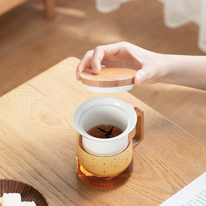 Tea Infusion Mugs | Custom  glass cup with infuser & lid | Birthday gift