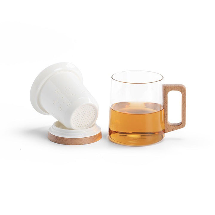 Tea Infusion Mugs | Custom  glass cup with infuser & lid | Birthday gift
