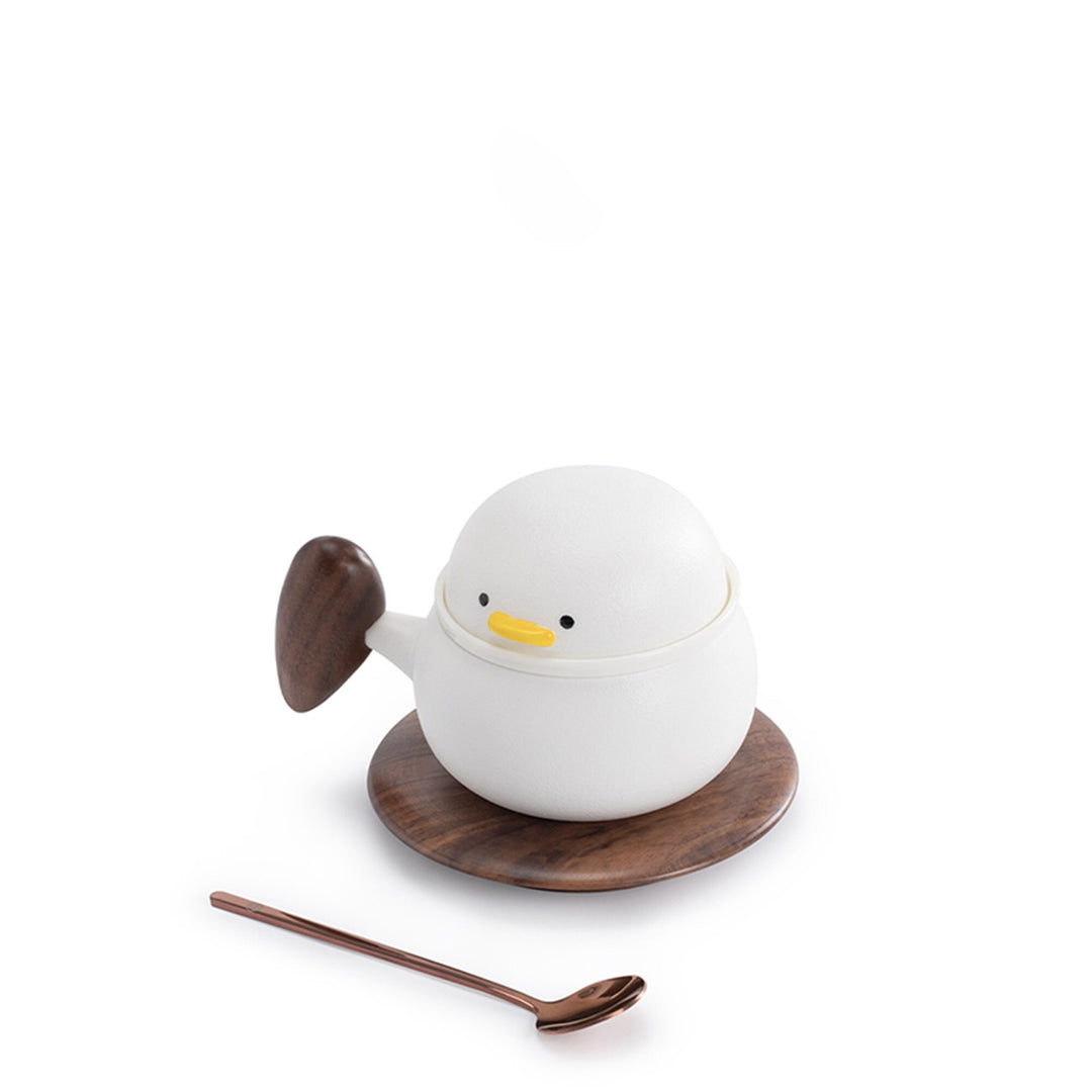 Cosy duck Tasse à thé/café expresso avec soucoupe | tasse à latte avec infuseur | décor de salle à manger | Cadeau d'anniversaire