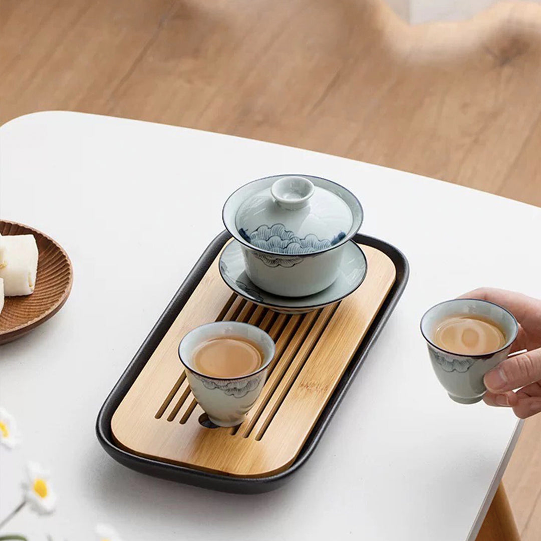 Travel Kungfu Gaiwan Set with tray | portable tea set - Teaware Space