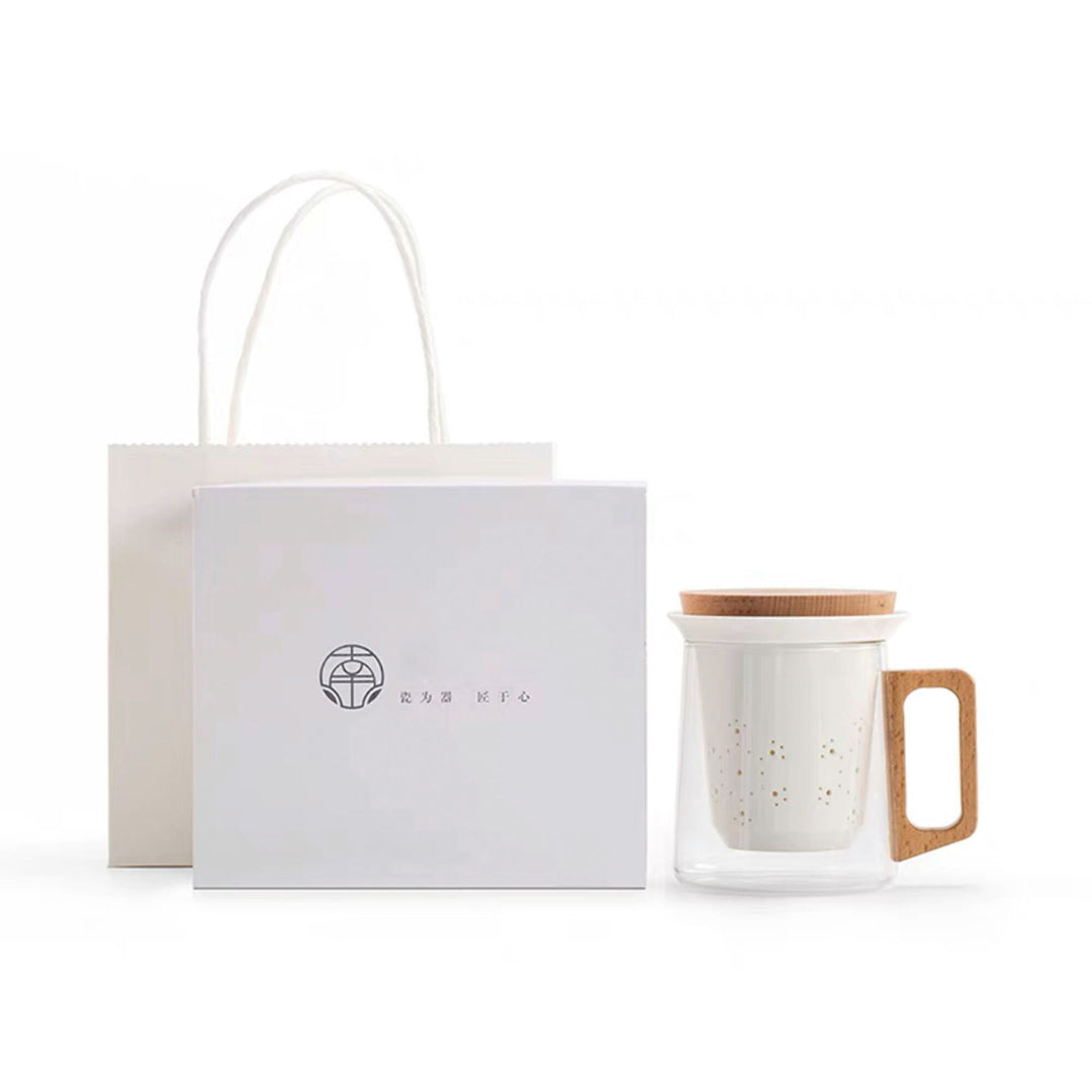 Tea Infusion Mugs | Custom  glass cup with infuser & lid | Birthday gift
