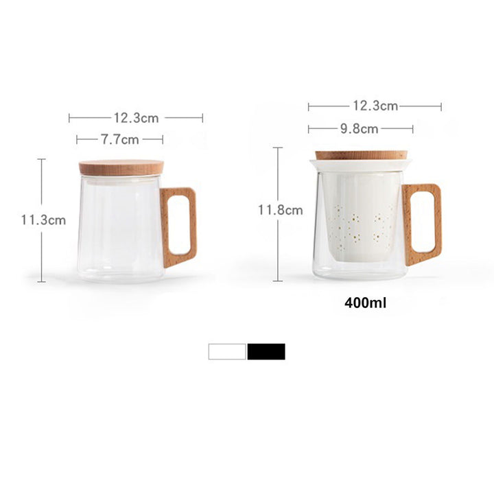 Tea Infusion Mugs | Custom  glass cup with infuser & lid | Birthday gift