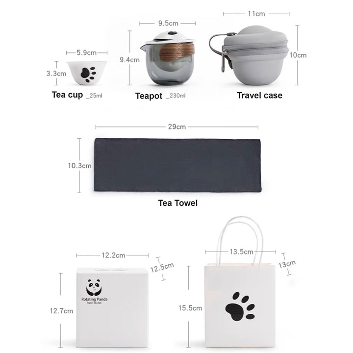 All-in-one panda shape  travel tea set   | 1 teapot, 3 cups, 1 case |  Best friend gift - Teaware Space