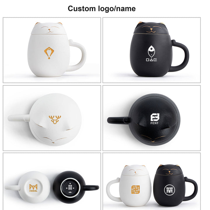 Cadeau personnalisé pour les amoureux des chats | tasse de chat coupe porte-bonheur