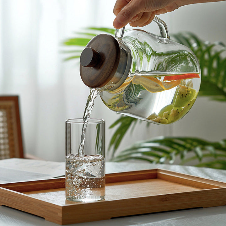 Unique 46oz glass pitcher with lid | Iced Tea kettle - Teaware Space