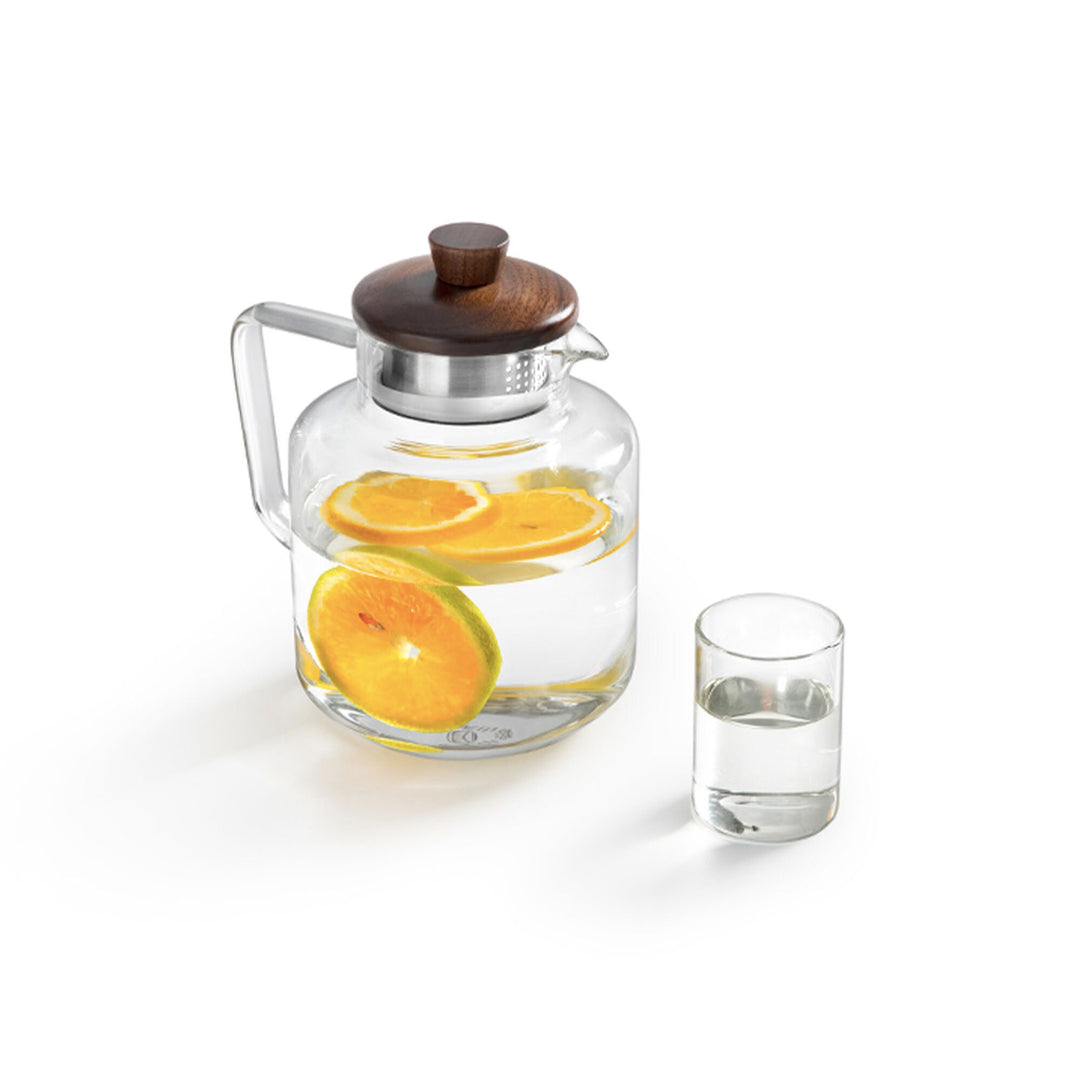 Unique 46oz glass pitcher with lid | Iced Tea kettle - Teaware Space