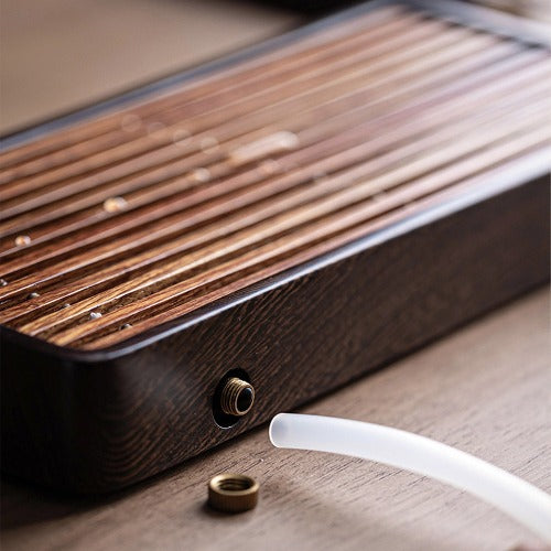 Canon - Boho walnut wooden tea tray with drainer