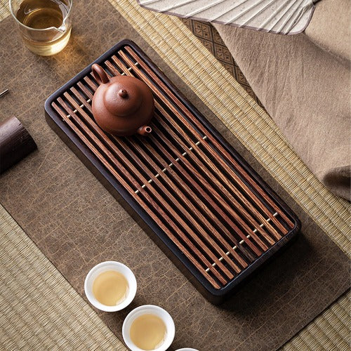 Canon - Boho walnut wooden tea tray with drainer