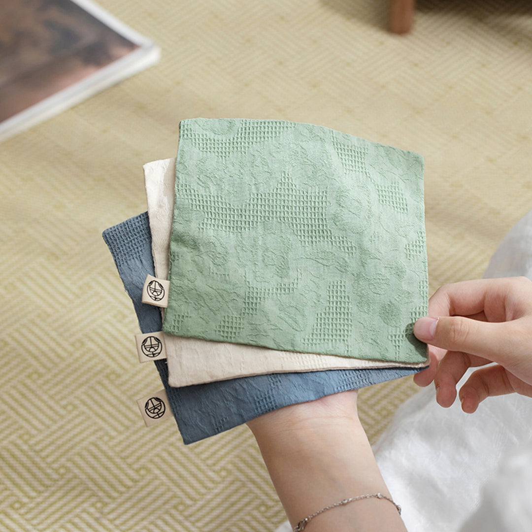 Torchon en lin confortable avec boucle ensemble de 3 | Mousseline de coton doux double couche / Texture de style simple minimaliste | Nouveau cadeau de pendaison de crémaillère à la maison