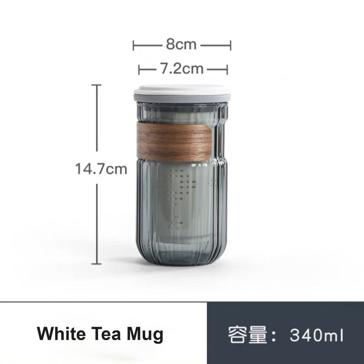 Personalized 11.5oz Glass mug with infuser and lid