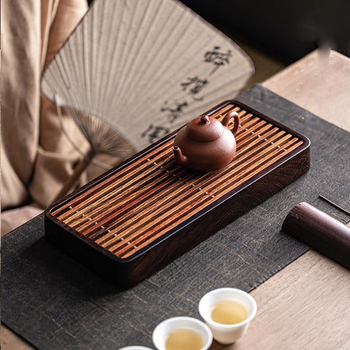 Canon - Boho walnut wooden tea tray with drainer