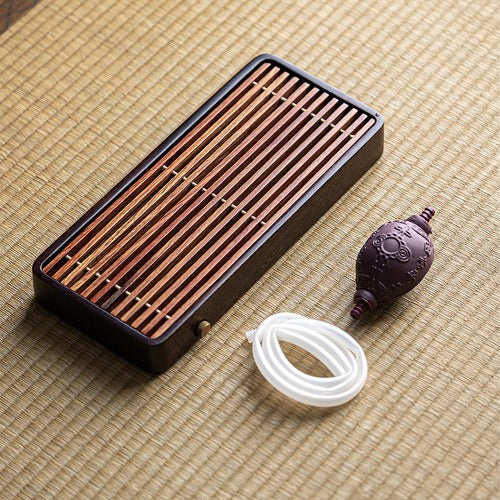 Canon - Boho walnut wooden tea tray with drainer