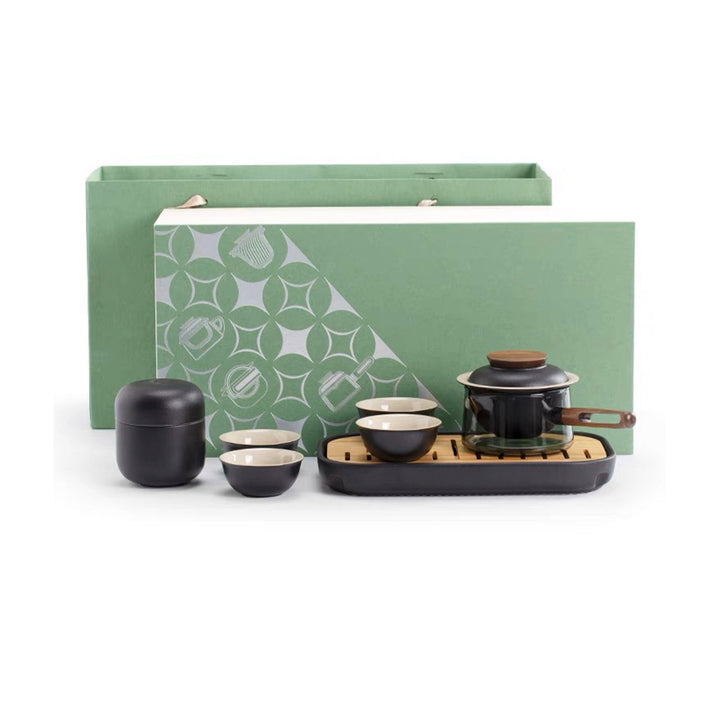Ensemble théière et tasses Kungfu 7 pièces avec plateau
