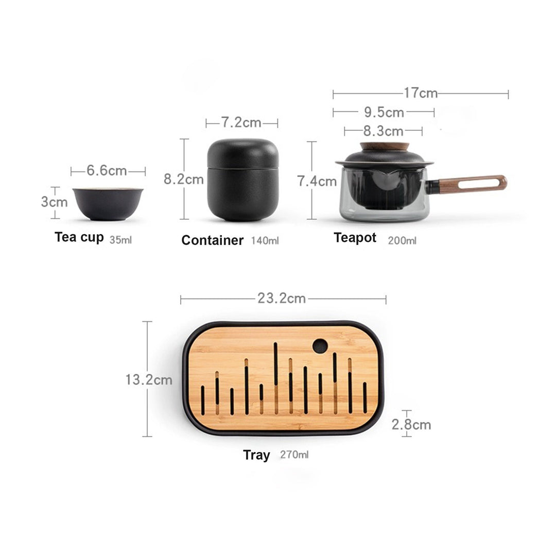 Ensemble théière et tasses Kungfu 7 pièces avec plateau