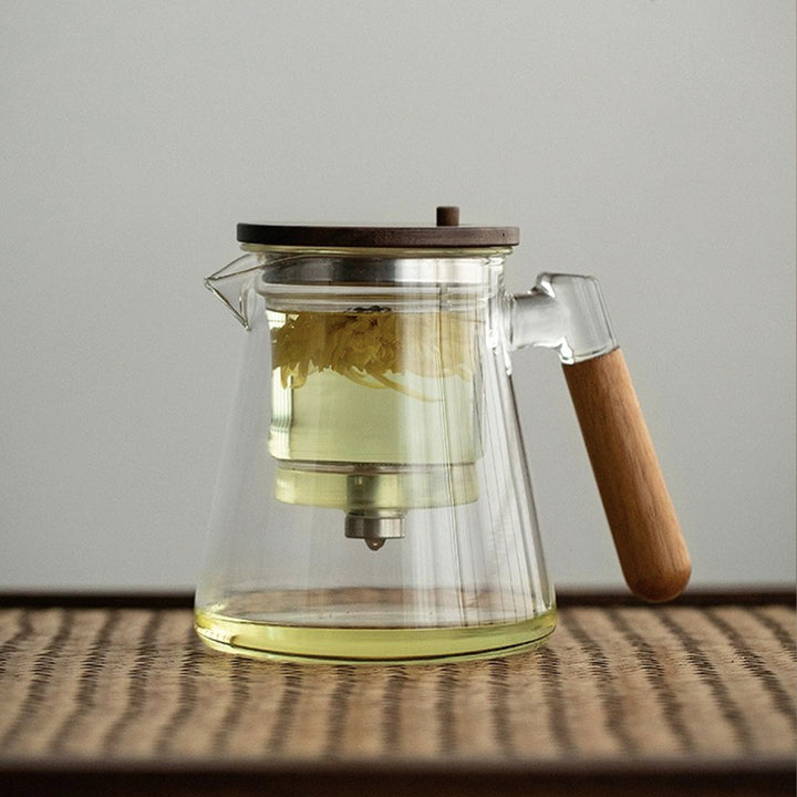 Automatic Glass Teapot with infuser | Press type tea cup - Teaware Space